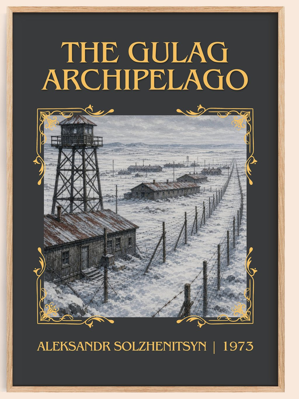 The Gulag Archipelago Classic Book Art Print by Aleksandr Solzhenitsyn – book poster