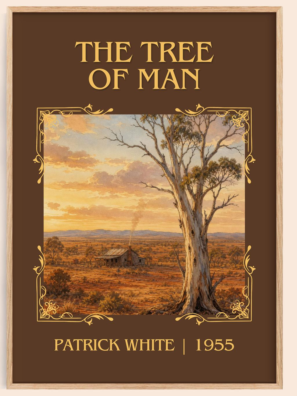 The Tree of Man Classic Book Art Print by Patrick White – book poster