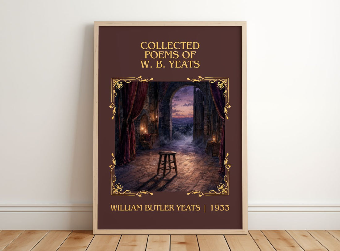Collected Poems of W. B. Yeats Classic Book Art Print by W. Yeats – framed print leaning on a wooden floor