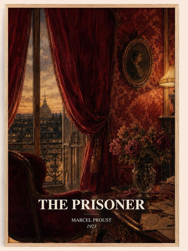 The Prisoner watercolour book poster by Marcel Proust – framed literary art print