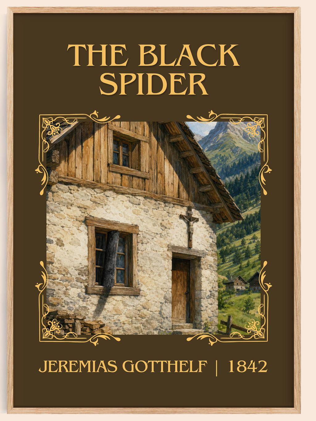 The Black Spider Classic Book Art Print by Jeremias Gotthelf – book poster