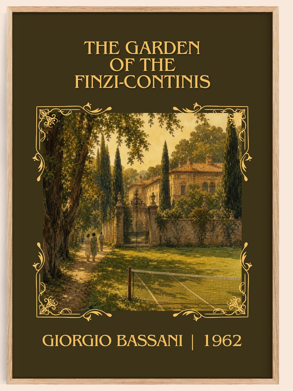 Garden of the Finzi-Continis Classic Book Art Print by Giorgio Bassani – book poster