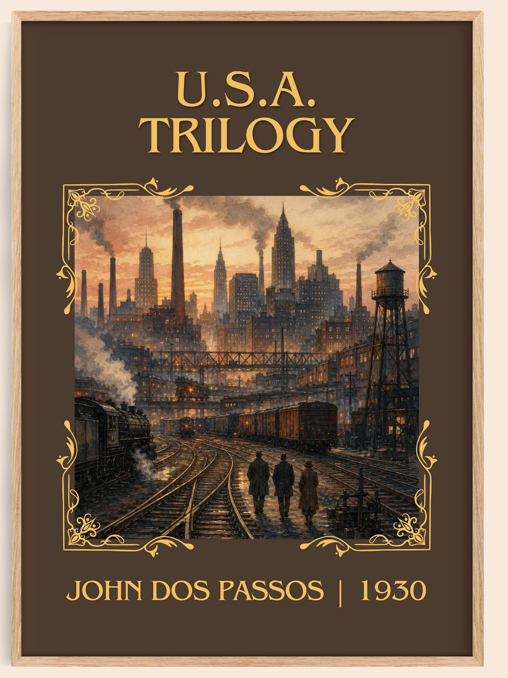 U.S.A. Trilogy Classic Book Art Print by John Dos Passos – book poster