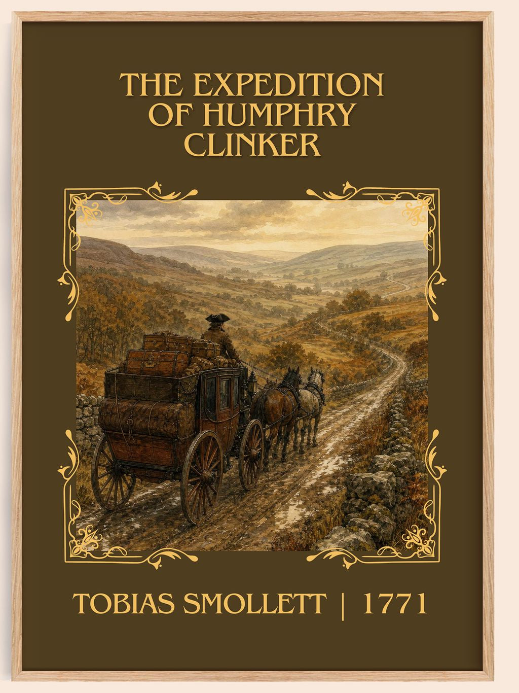 Expedition of Humphry Clinker Classic Book Art Print by T. Smollett – book poster