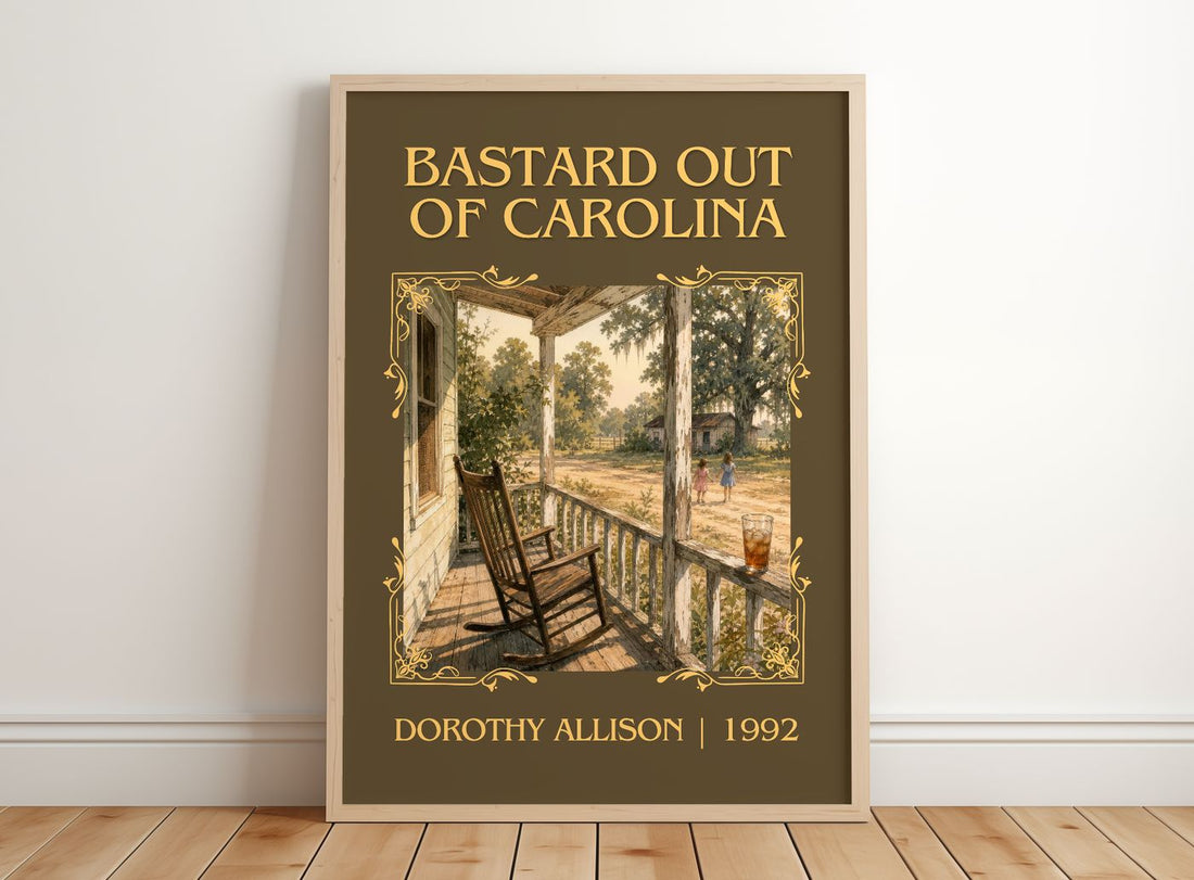 Bastard Out of Carolina Classic Book Art Print by Dorothy Allison – framed print leaning on a wooden floor