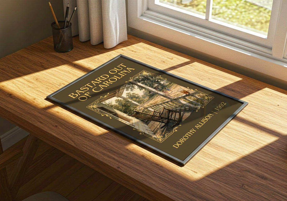 Bastard Out of Carolina Classic Book Art Print by Dorothy Allison – print on a sunlit desk