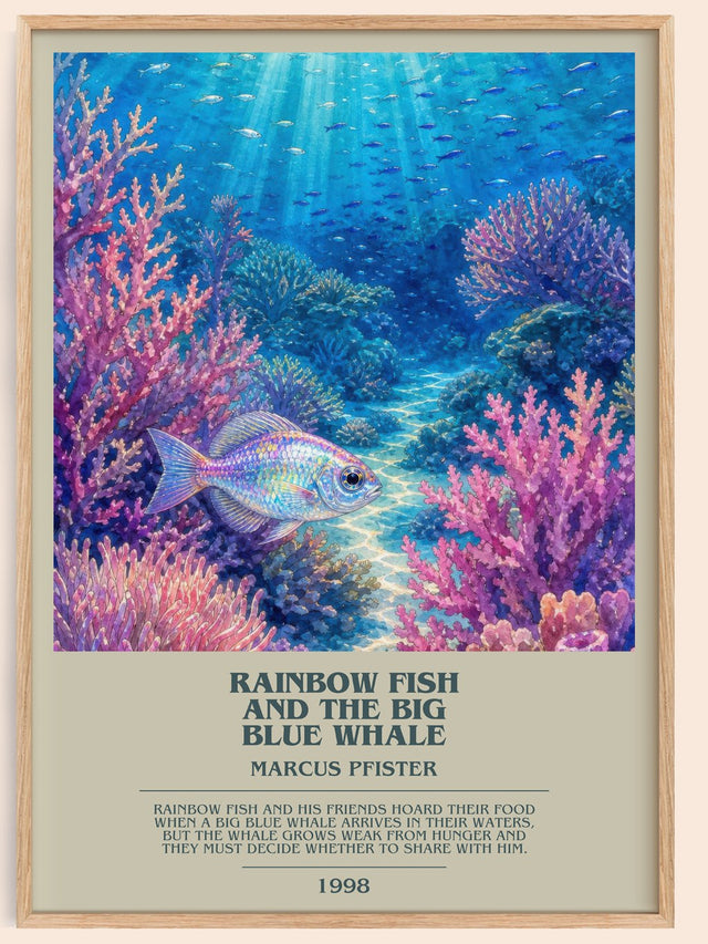 Rainbow Fish And The Big Blue Whale Bookish Wall Art by Marcus Pfister