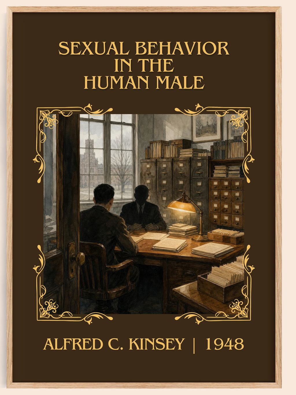 Sexual Behavior in the Human Male Classic Book Art Print by A. Kinsey – book poster