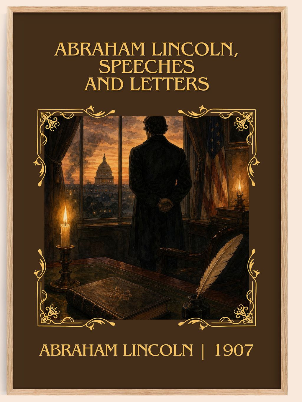 Abraham Lincoln, Speeches And Letters Classic Book Art Print by Abraham Lincoln – book poster