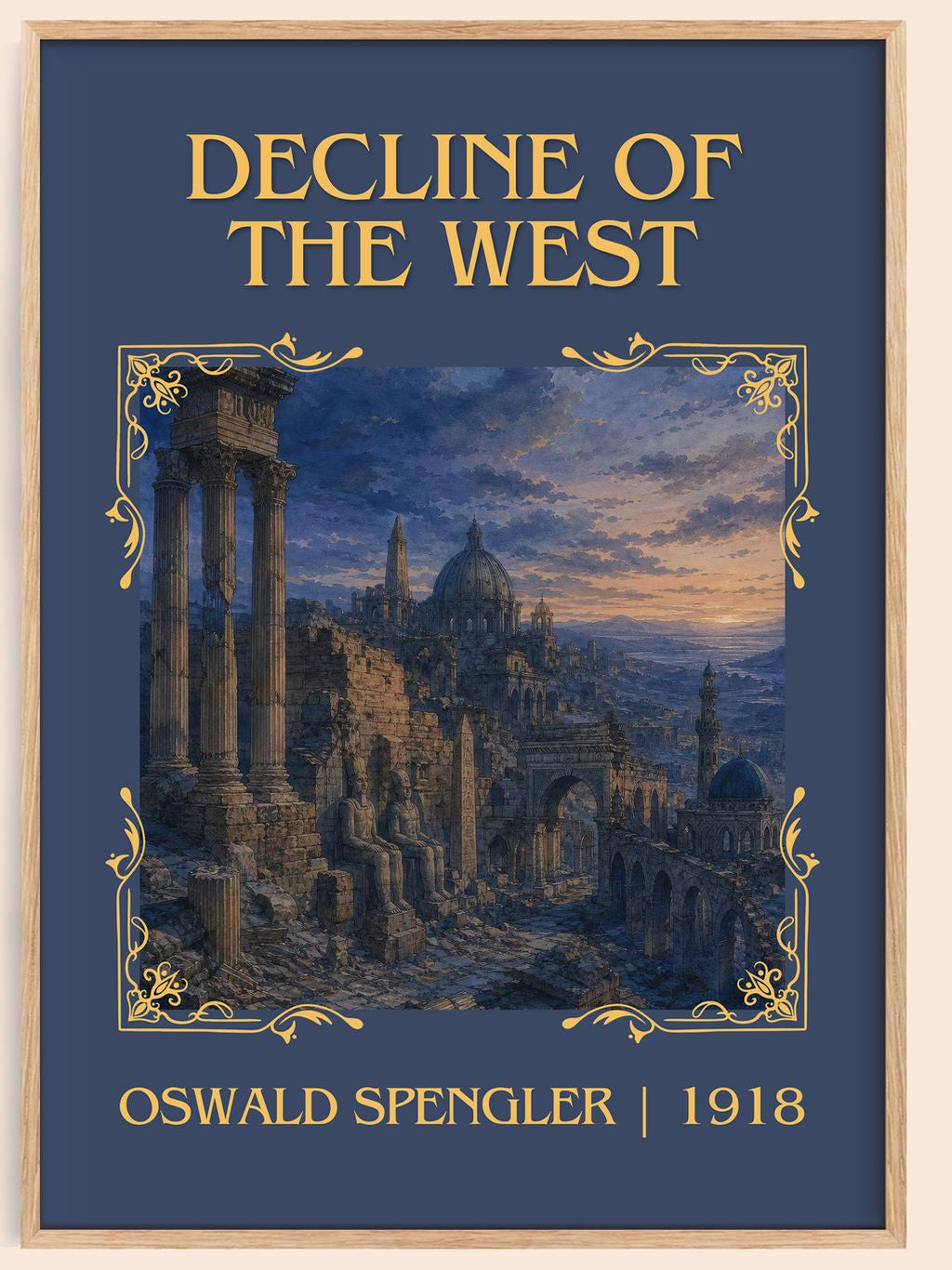 Decline of the West Classic Book Art Print by Oswald Spengler – book poster