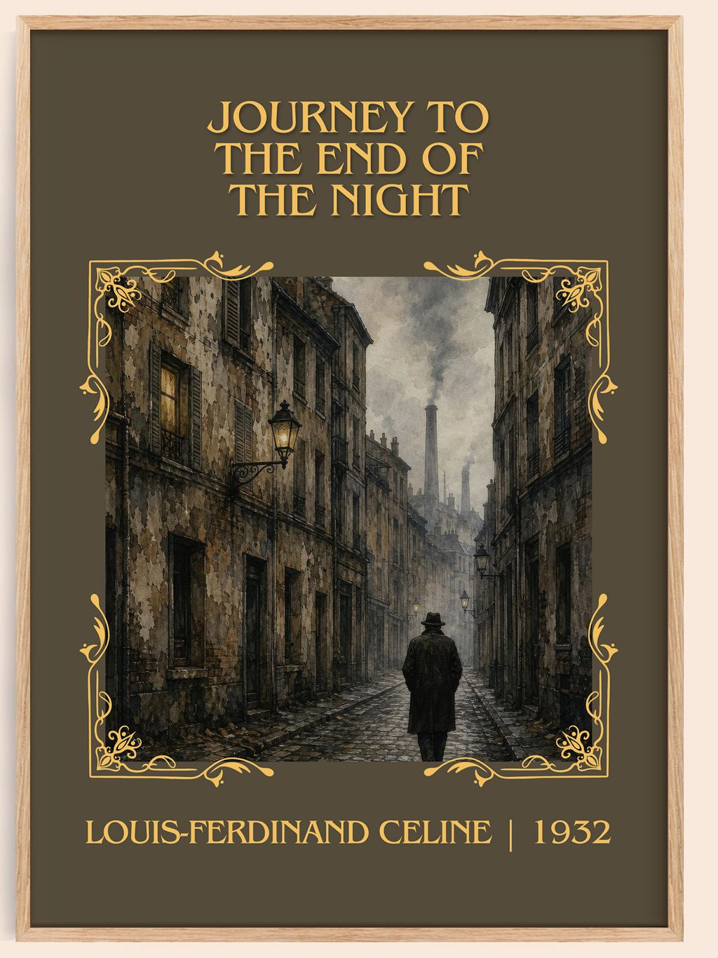 Journey to the End of The Night Classic Book Art Print by L. Céline – book poster
