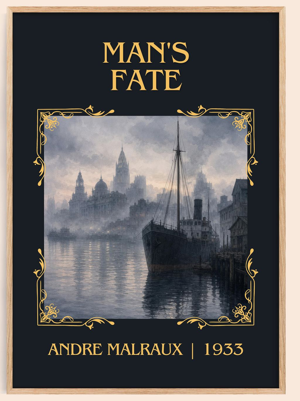 Man's Fate Classic Book Art Print by Andre Malraux – book poster