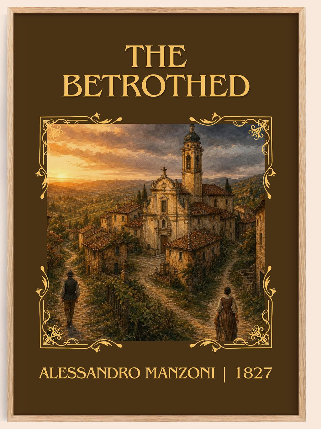 The Betrothed Classic Book Art Print by Alessandro Manzoni – book poster