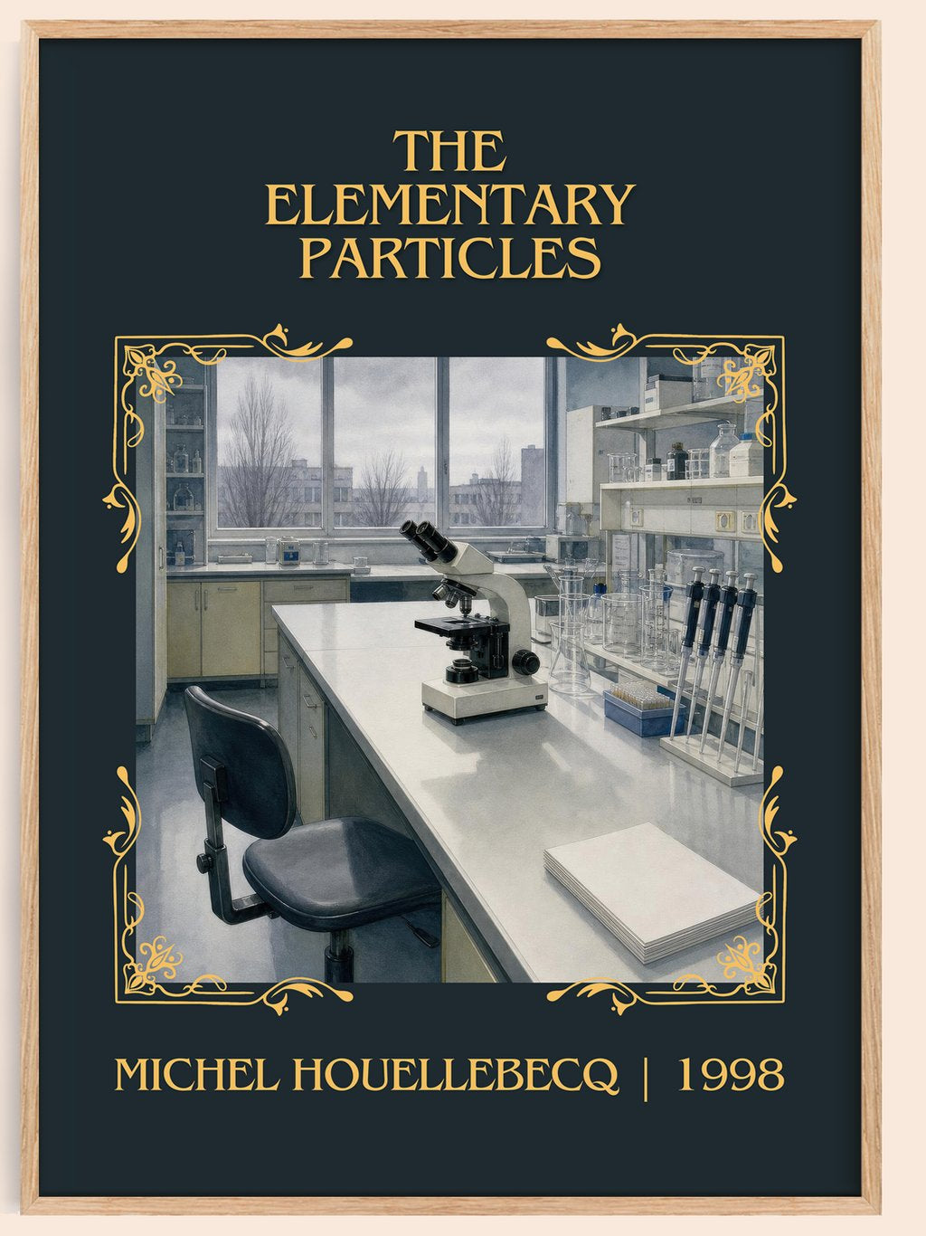The Elementary Particles Classic Book Art Print by Michel Houellebecq – book poster