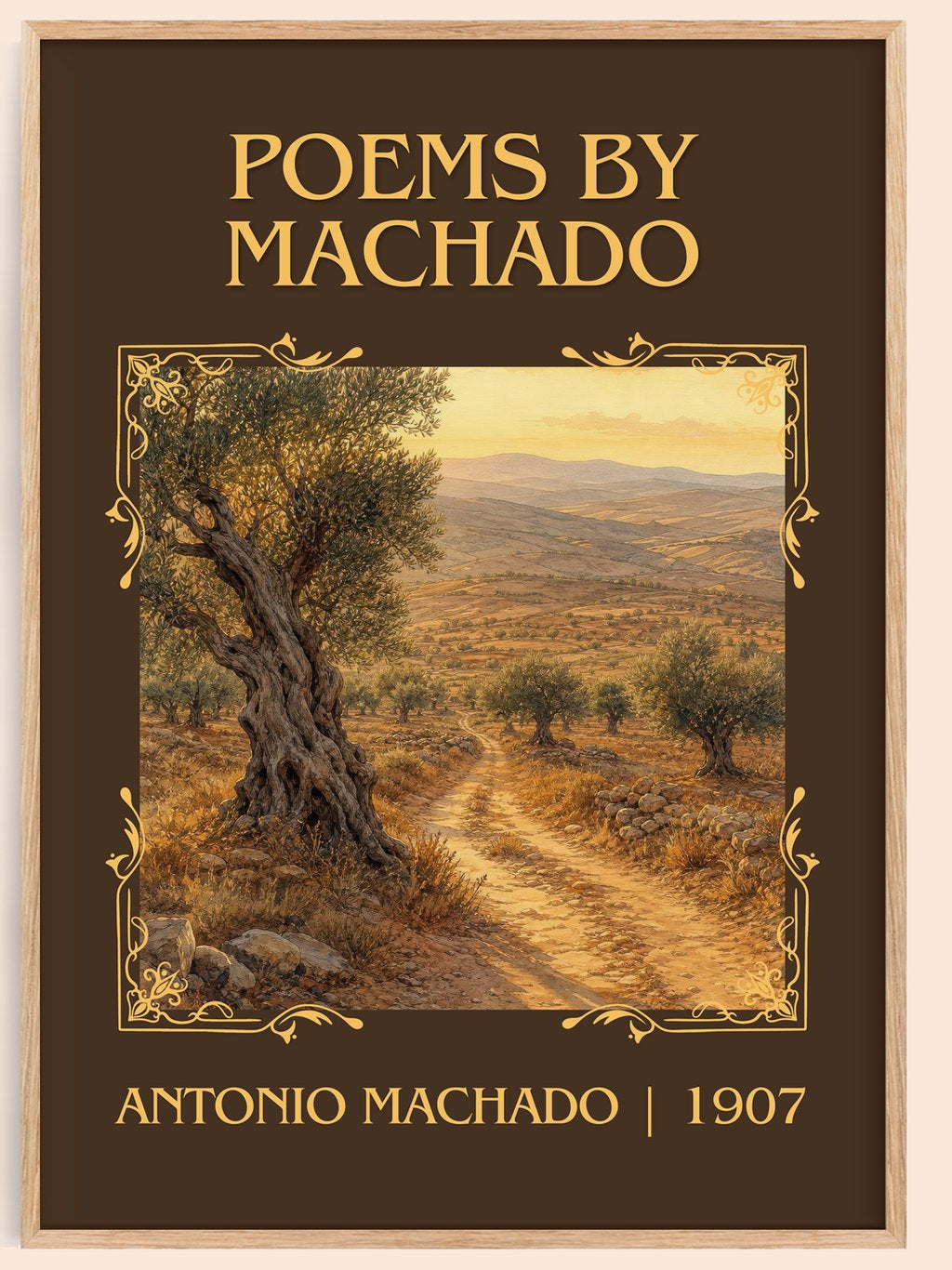 Poems by Machado Classic Book Art Print by Antonio Machado – book poster