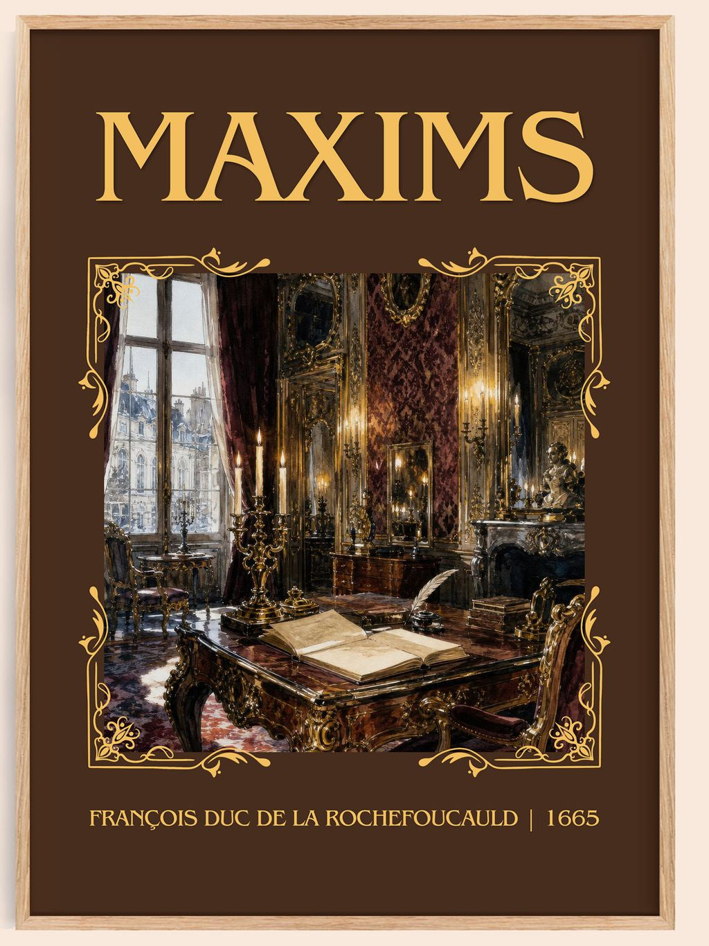 Maxims Classic Book Art Print by François duc de La Rochefoucauld – book poster