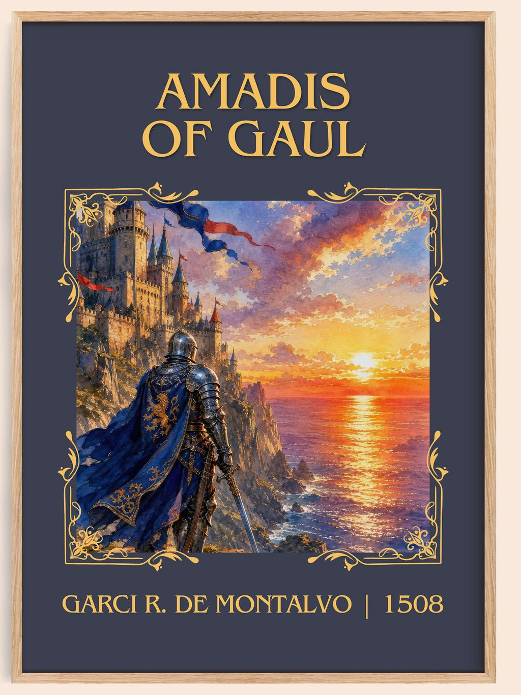 Amadis of Gaul Classic Book Art Print by Garci R. de Montalvo – book poster