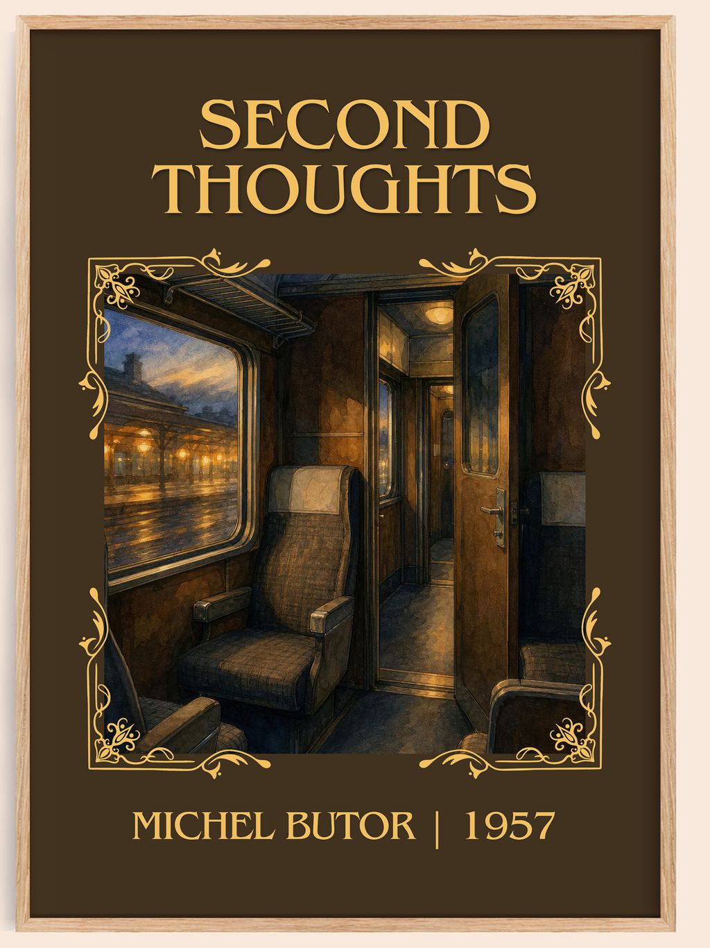 Second Thoughts Classic Book Art Print by Michel Butor – book poster