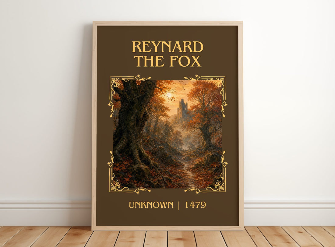 Reynard the Fox Classic Book Art Print by Unknown – framed print leaning on a wooden floor