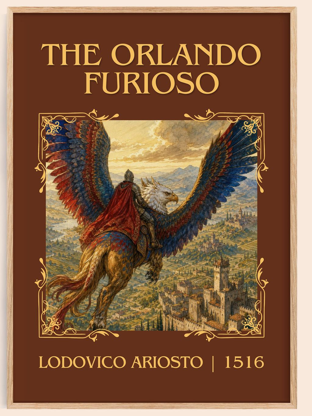 The Orlando Furioso Classic Book Art Print by Lodovico Ariosto – book poster