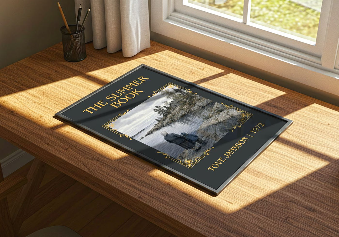 The Summer Book Classic Book Art Print by Tove Jansson – print on a sunlit desk