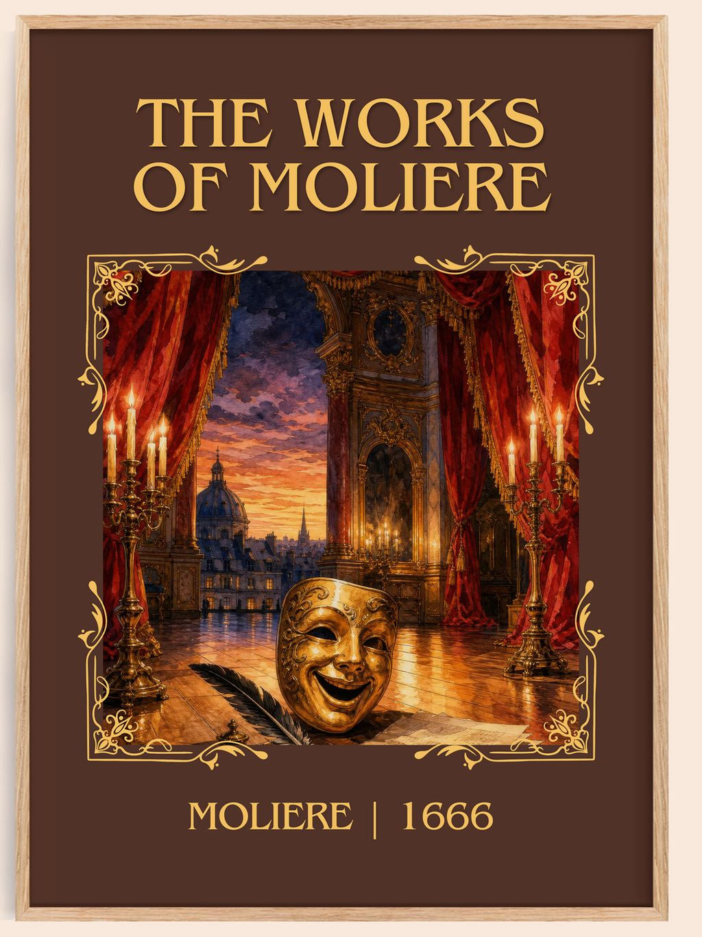 The Works of Moliere Classic Book Art Print by Molière – book poster