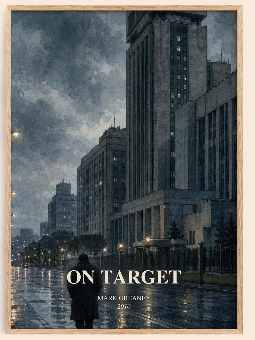 On Target watercolour book poster by Mark Greaney – framed literary art print