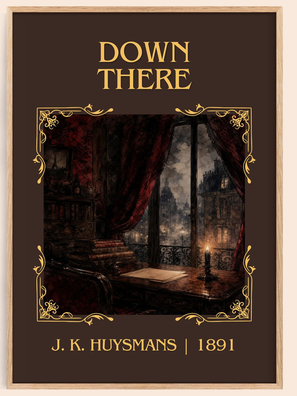 Down There Classic Book Art Print by J. K. Huysmans – book poster