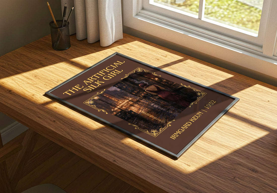 The Artificial Silk Girl Classic Book Art Print by Irmgard Keun – print on a sunlit desk