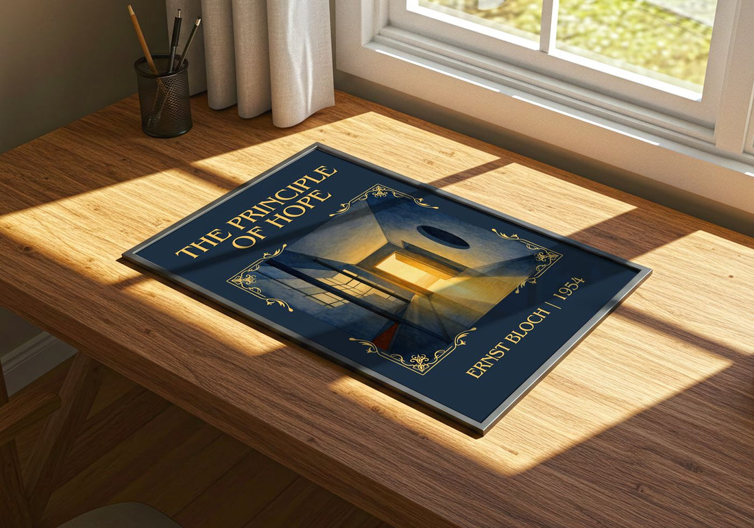 The Principle Of Hope Classic Book Art Print by Ernst Bloch – print on a sunlit desk