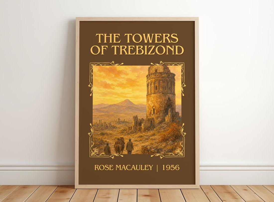 The Towers Of Trebizond Classic Book Art Print by Rose Macauley – framed print leaning on a wooden floor