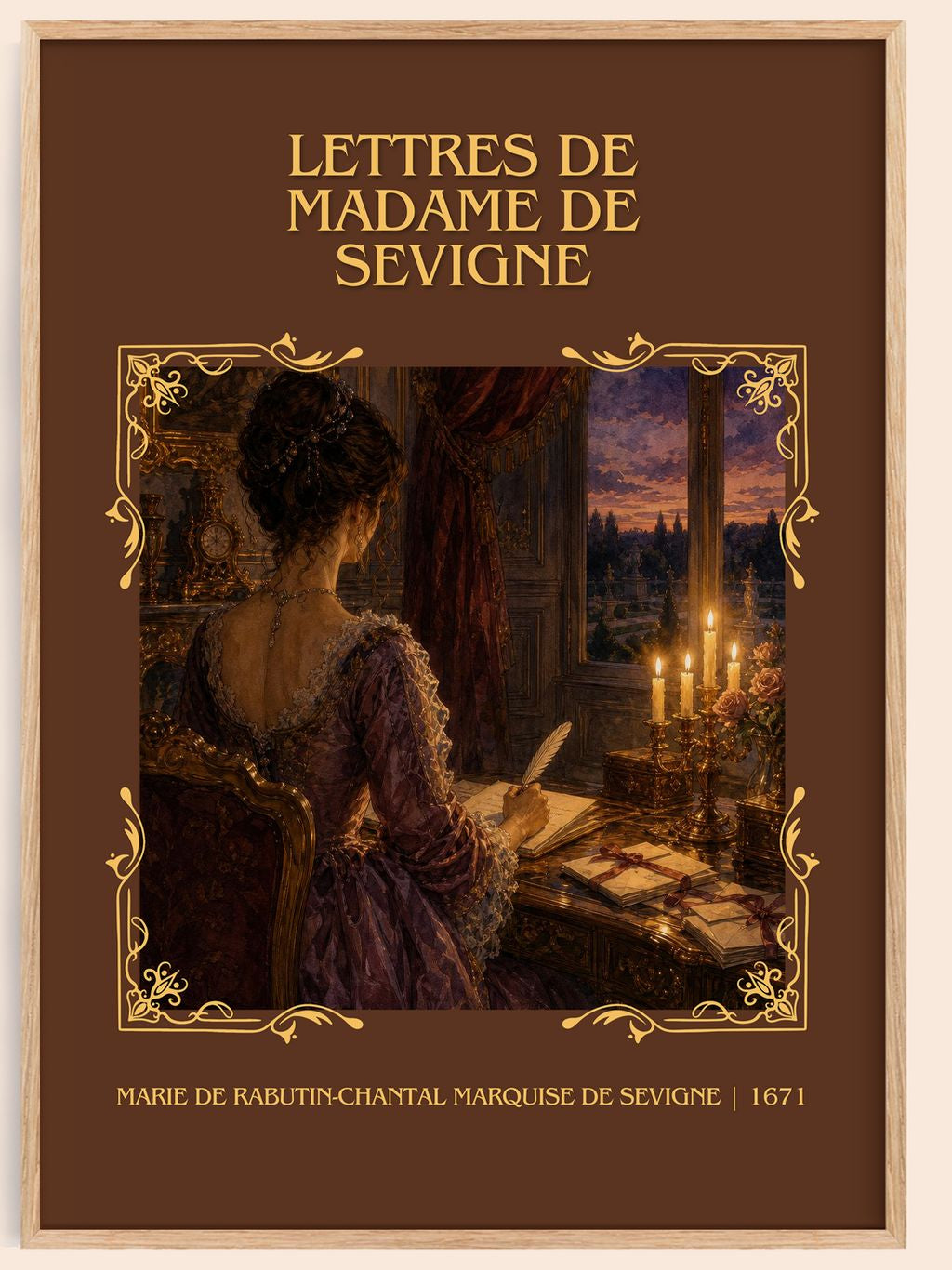 Lettres de madame de Sévigné Classic Book Art Print by M. Sévigné – book poster