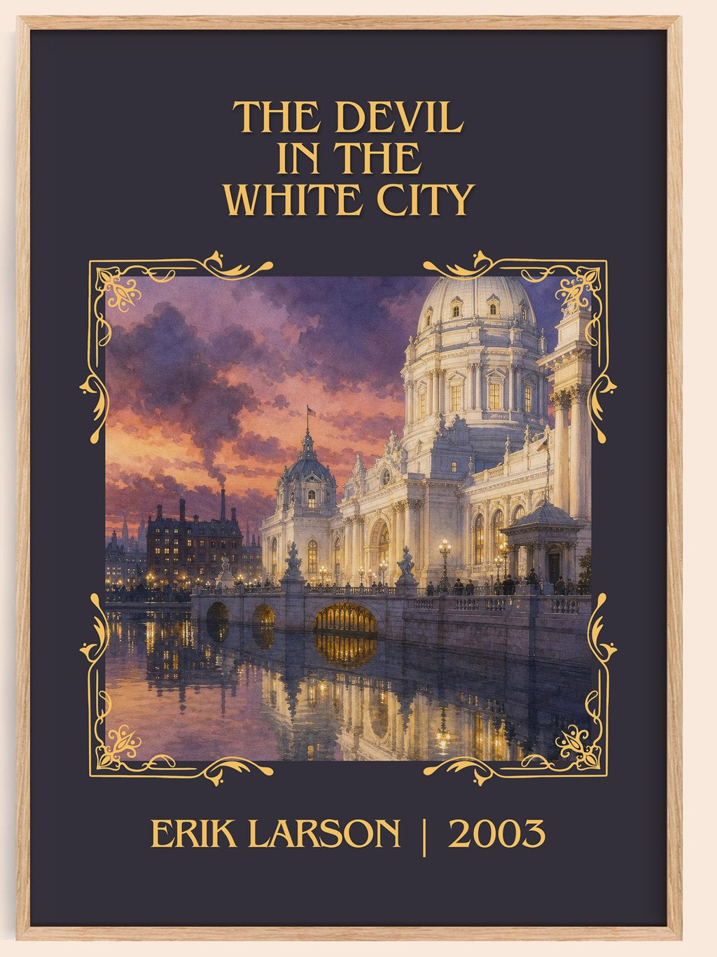 The Devil In The White City Classic Book Art Print by Erik Larson – book poster