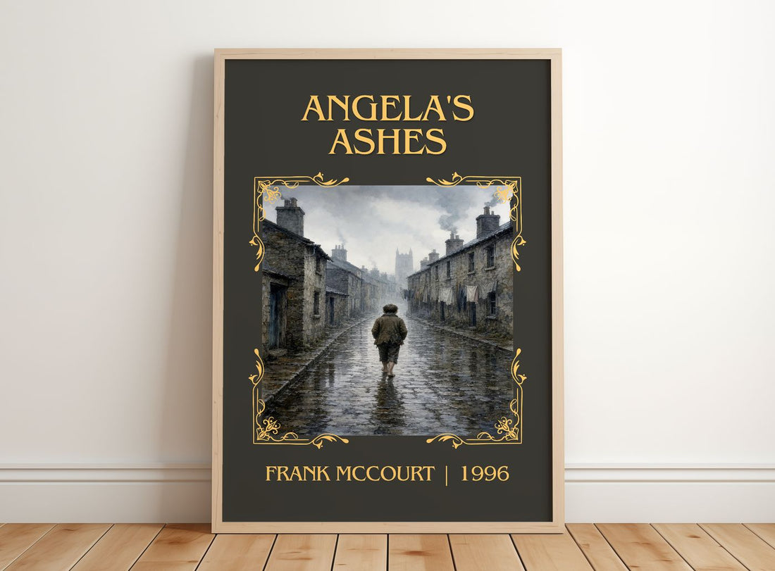 Angela's Ashes Classic Book Art Print by Frank McCourt – framed print leaning on a wooden floor