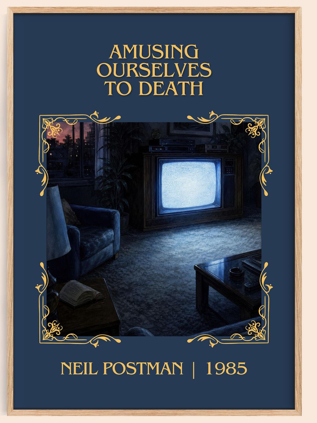 Amusing Ourselves To Death Classic Book Art Print by Neil Postman – book poster