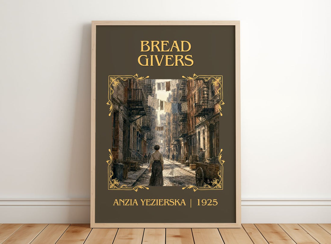 Bread Givers Classic Book Art Print by Anzia Yezierska – framed print leaning on a wooden floor
