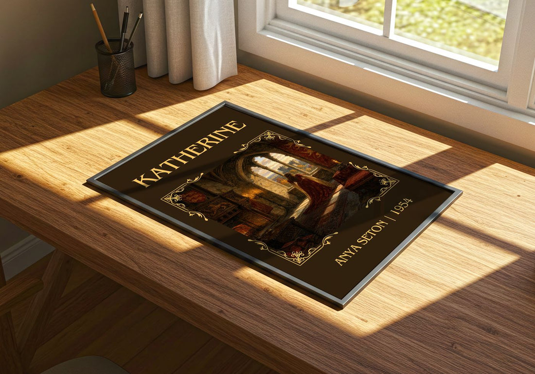 Katherine Classic Book Art Print by Anya Seton – print on a sunlit desk