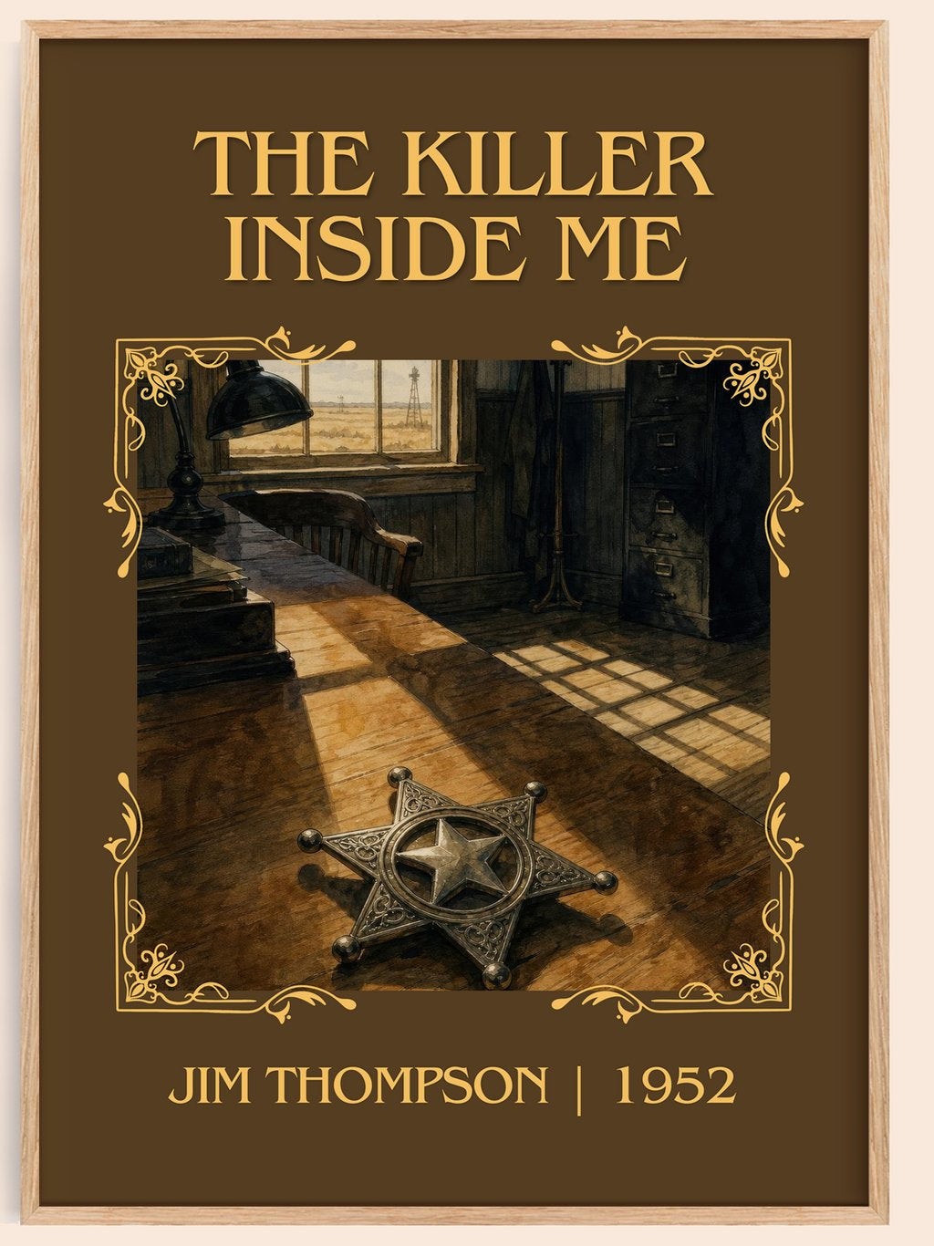 The Killer Inside Me Classic Book Art Print by Jim Thompson – book poster