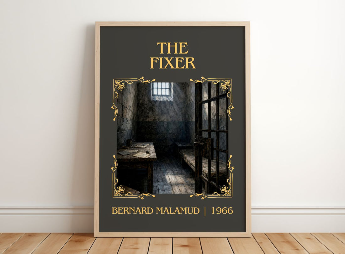 The Fixer Classic Book Art Print by Bernard Malamud – framed print leaning on a wooden floor