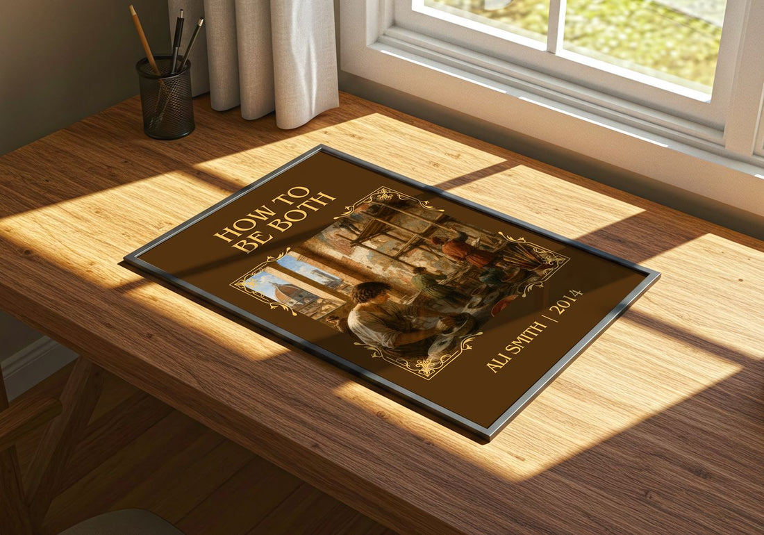 How to be both Classic Book Art Print by Ali Smith – print on a sunlit desk