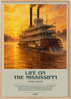 Life On The Mississippi Bookish Wall Art by Mark Twain