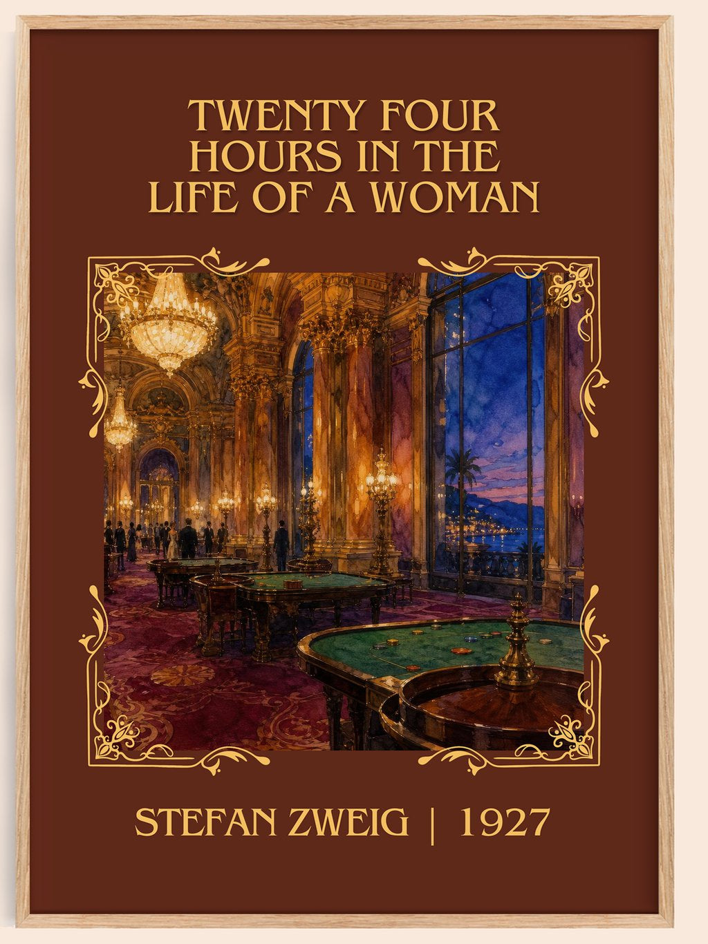 Twenty Four Hours In The Life Of A Woman Classic Book Art Print by Stefan Zweig – book poster