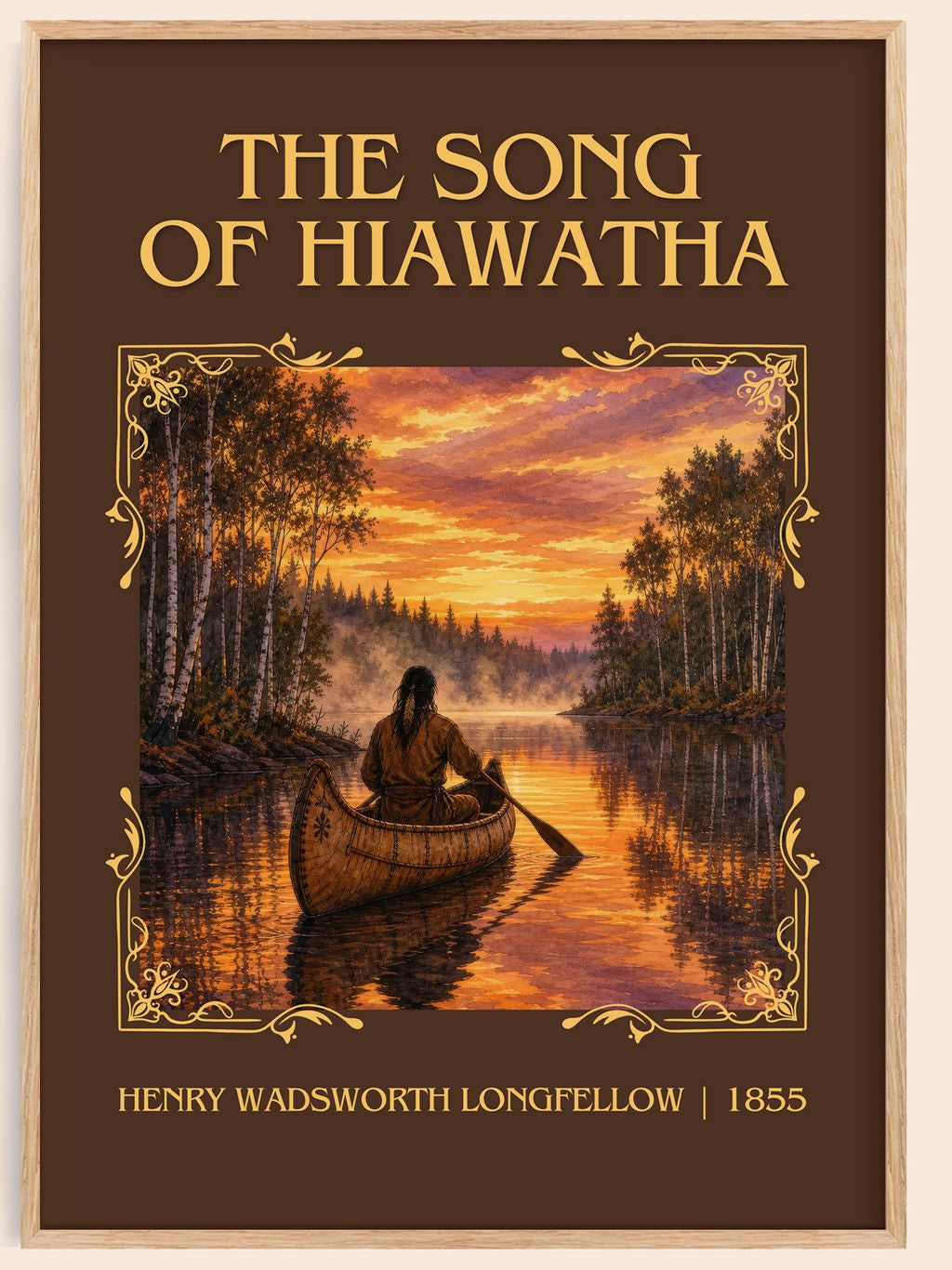 Song of Hiawatha Classic Book Art Print by Henry Wadsworth Longfellow – book poster