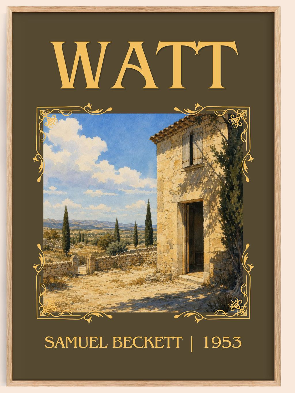 Watt Classic Book Art Print by Samuel Beckett – book poster