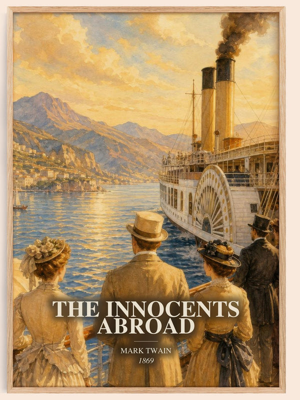 The Innocents Abroad watercolour book poster by Mark Twain – framed literary art print