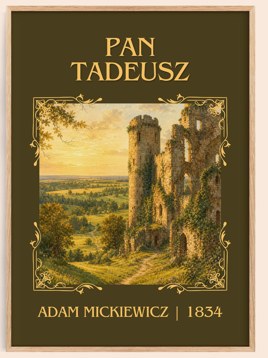 Pan Tadeusz Classic Book Art Print by Adam Mickiewicz – book poster