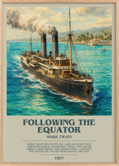 Following The Equator Bookish Wall Art by Mark Twain