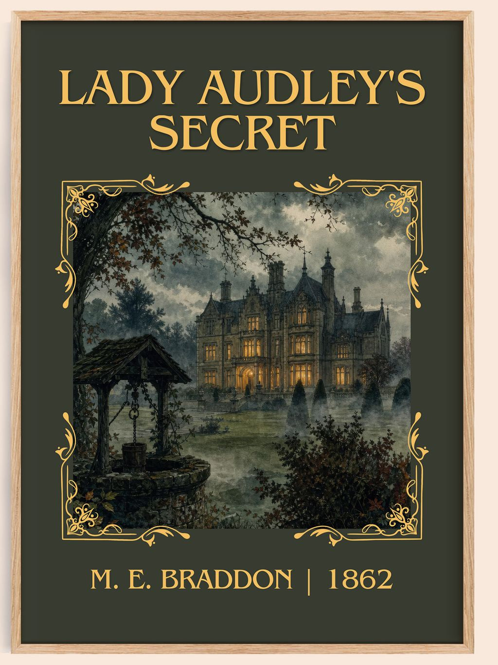 Lady Audley's Secret Classic Book Art Print by M. E. Braddon – book poster