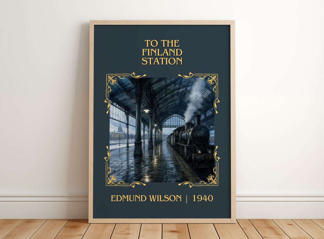 To the Finland Station Classic Book Art Print by Edmund Wilson – framed print leaning on a wooden floor