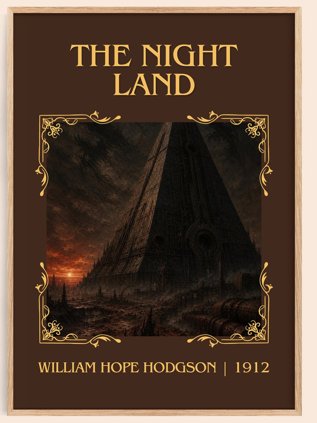 The Night Land Classic Book Art Print by William Hope Hodgson – book poster